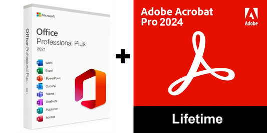 MS Office Professional Plus 2021 + Acrobat 2024 Portable Lifetime PC Bundle