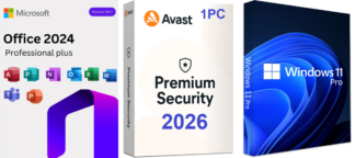 Bundle Avast Premium Security 2026 + Office 2024 Pro Plus Online + Windows 11 Pro